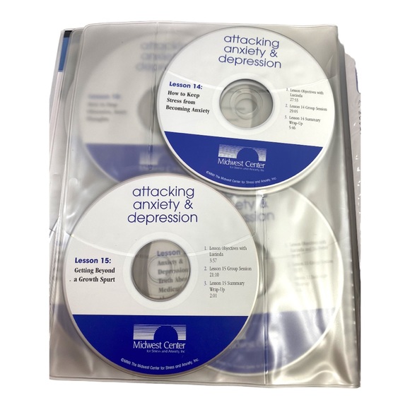 Midwest Center Inc Attacking Anxiety & Depression 16 CD Workbook Flash cards Set - Picture 11 of 15